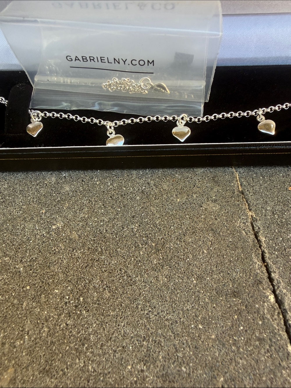 Sterling Silver Heart Charm Bracelet/Anklet - Picture 2 of 6